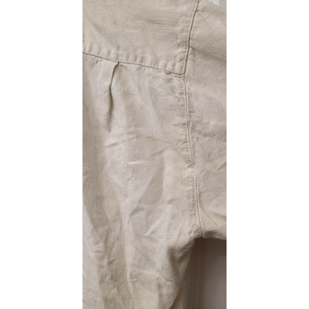 Tommy Bahama 100% Silk Cream White Button Front Short Sleeve Summer Shirt Mens L - Picture 5 of 7